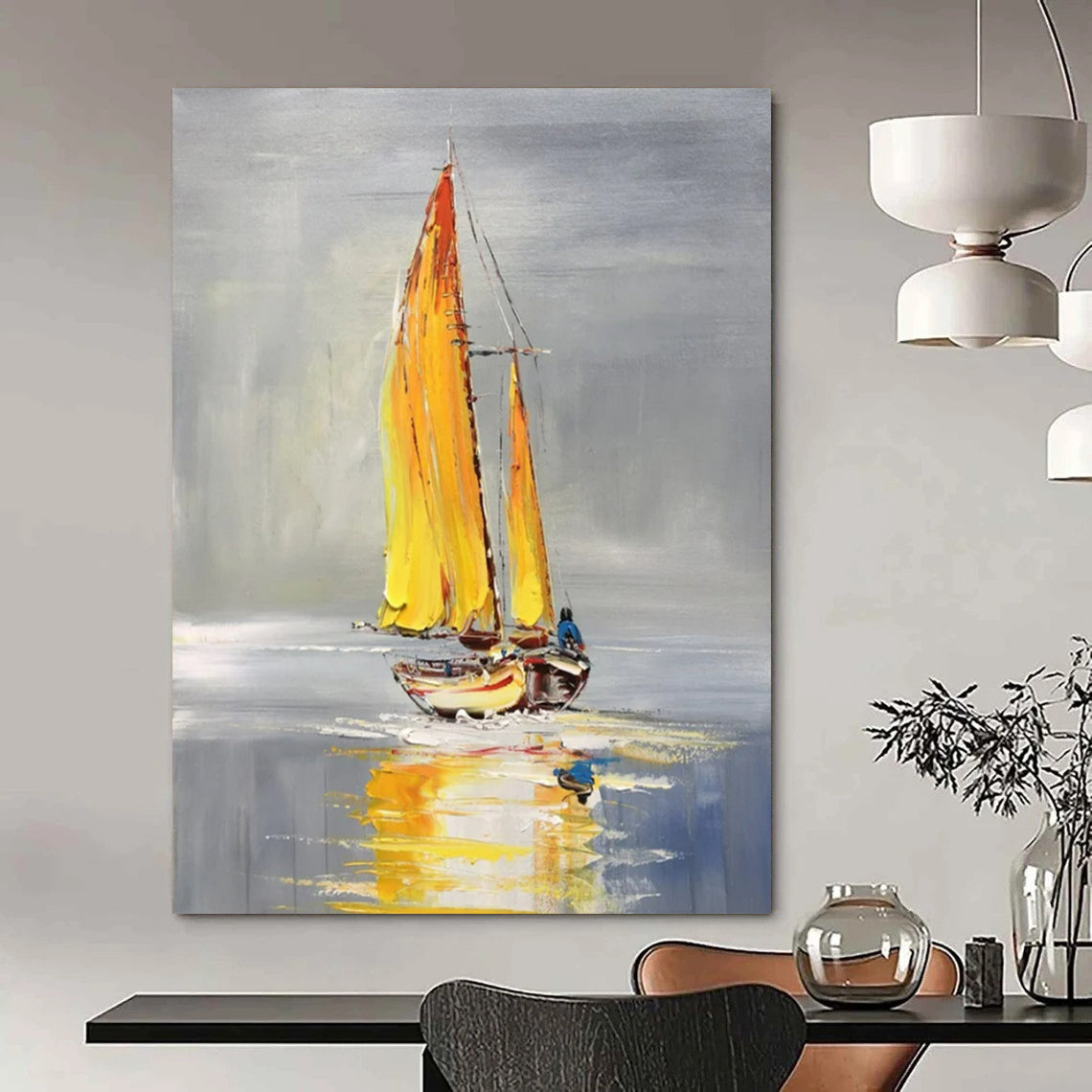 Stupendous Hand-Painted Abstract Wall Installations for Living Room & Game Room LargeART2198