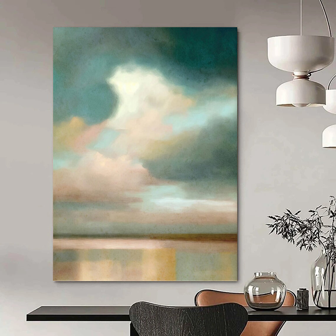 Majestic Hand - Painted Textured Abstract Art on Canvas for Hotel & Entryway DKH1357