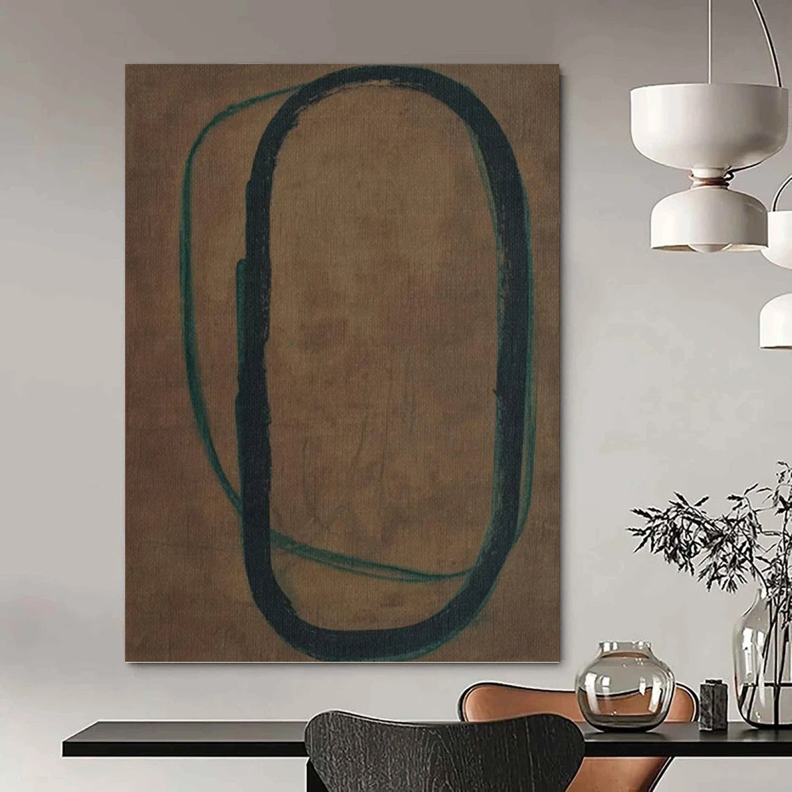 Expertly Designed Hand - Rendered Textured Canvas Painting for Hallway & Bar DKH1153