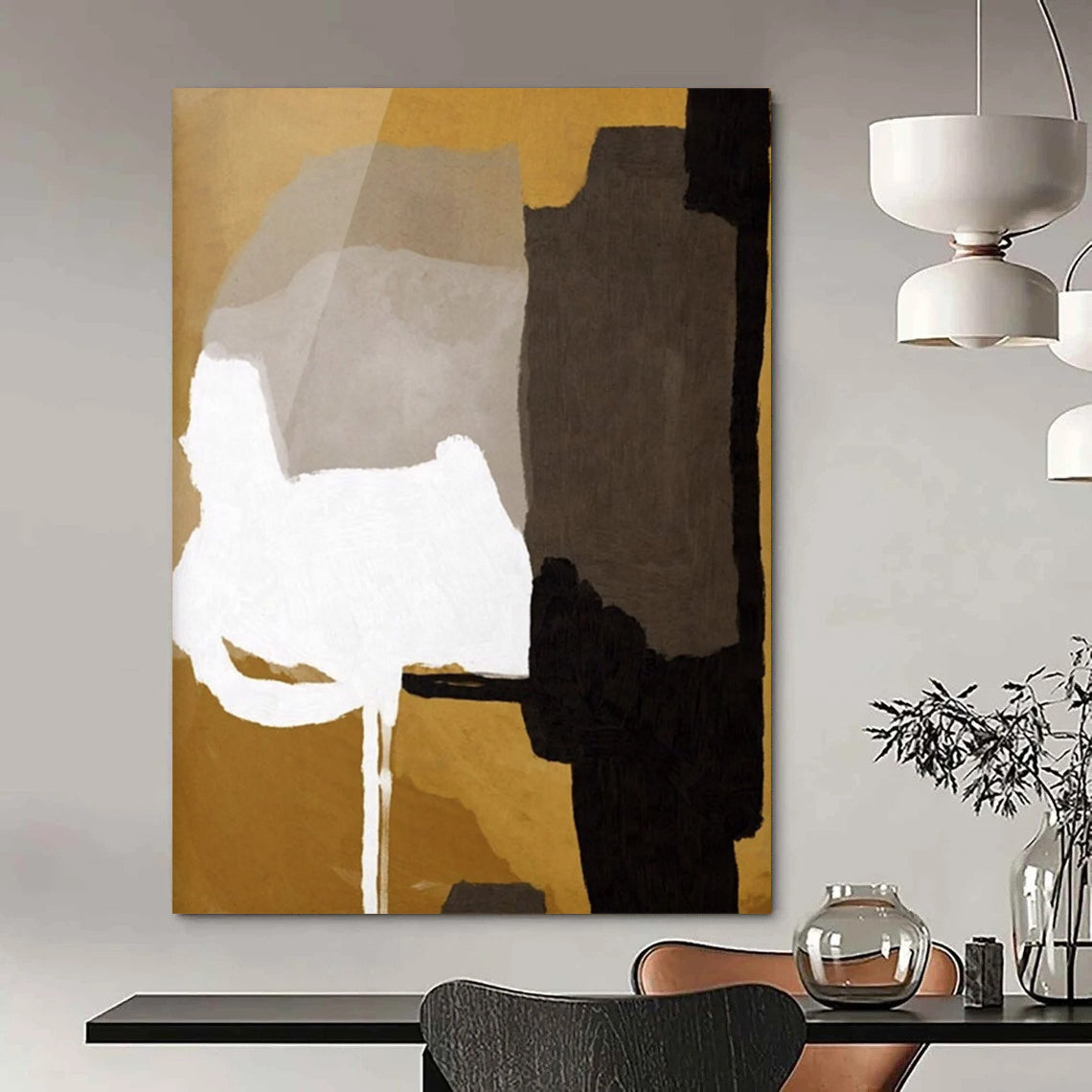 Large Custom Abstract Paintings: Hand-Painted Textures for Bar & Hotel DTP236