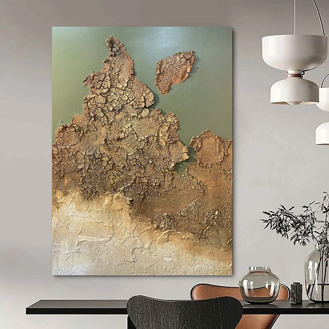 Gargantuan - Format Hand - Painted Custom Abstract Sonnet (with Captivating Textures), for Dining Room and Hotel DKH1509
