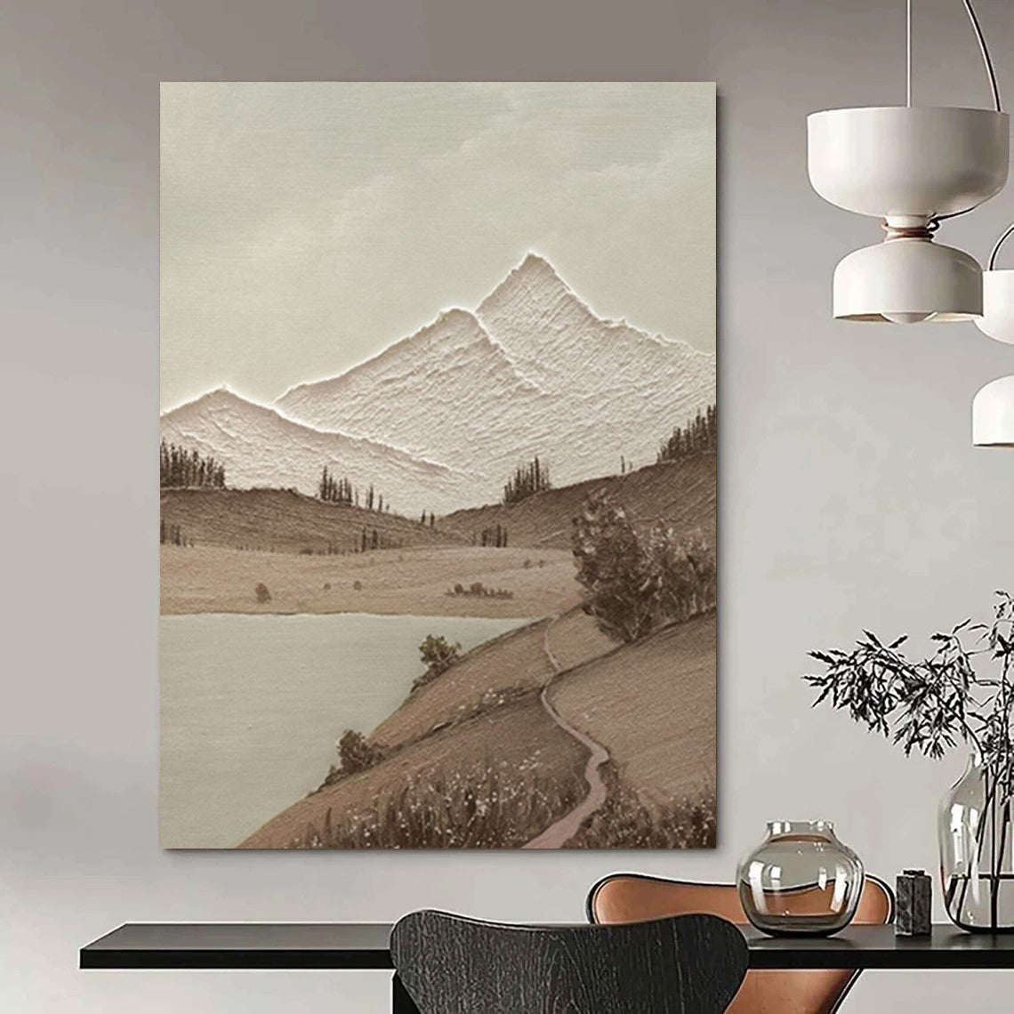 Large-Scale Custom Abstract Paintings: Handmade Textures for Dining Room & Entryway DTP268