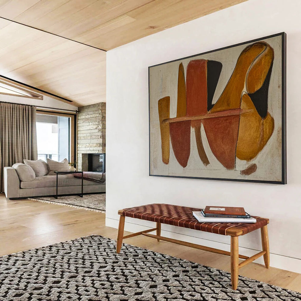 Giant-Scale Hand-Painted Abstract Canvases for Entryway & Living Room LargeART1492