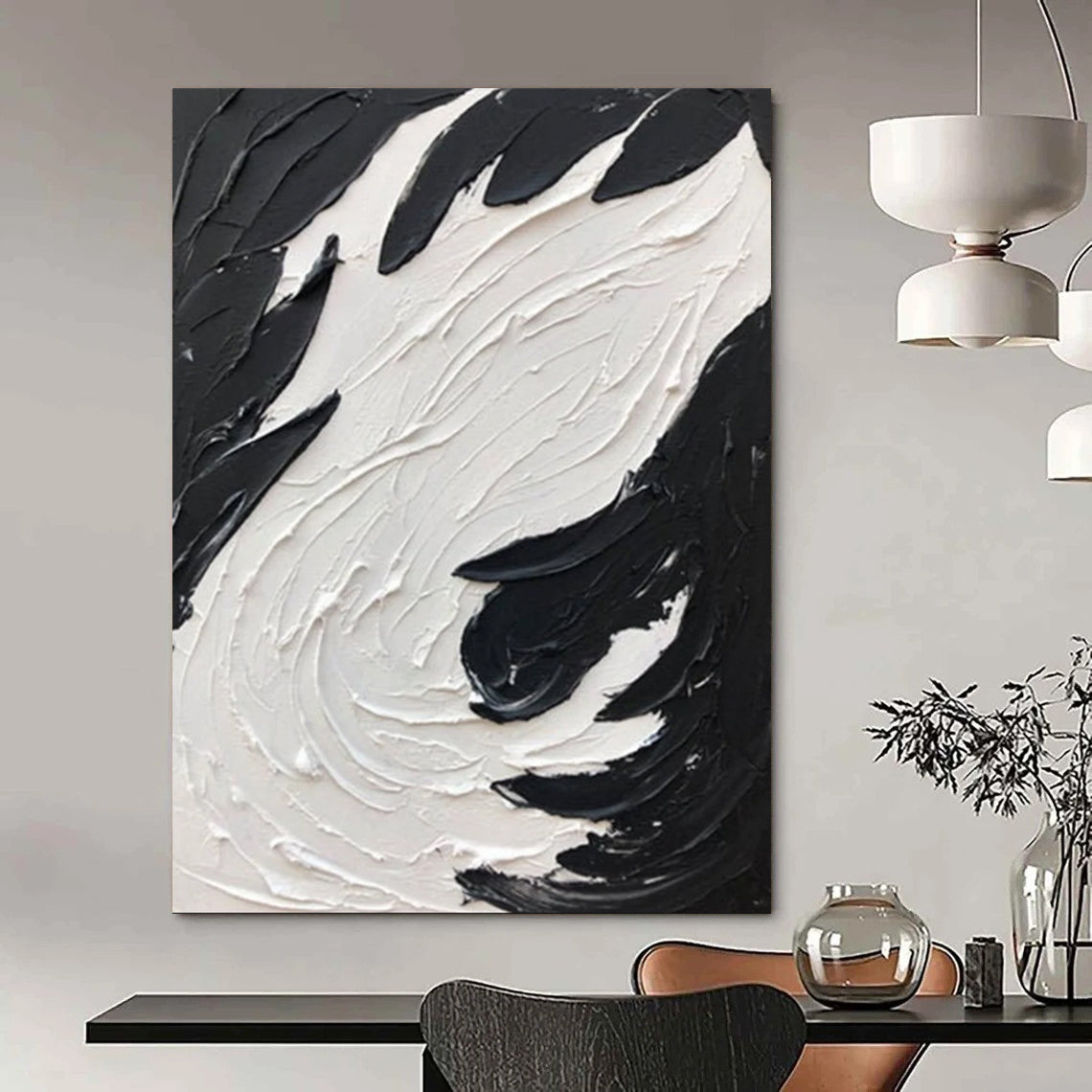 Hand-Painted Large Custom Abstract Artworks for Hotel & Entryway DTP398