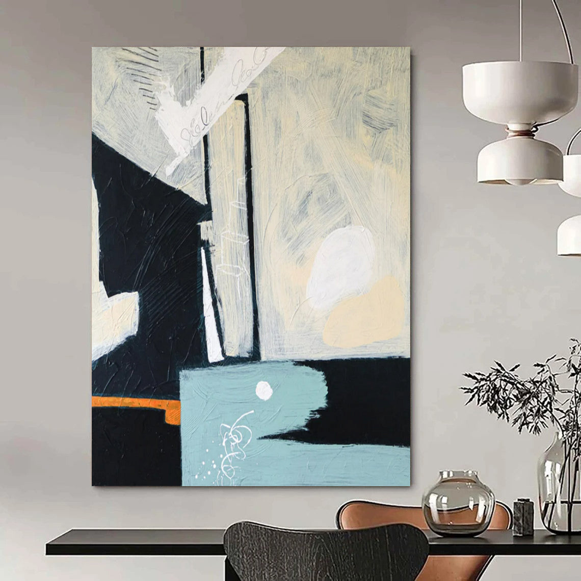 Ravishing Monumental Hand-Painted Abstract Wall Art: Beautify Your Entryway & Dining Room LargeART2378