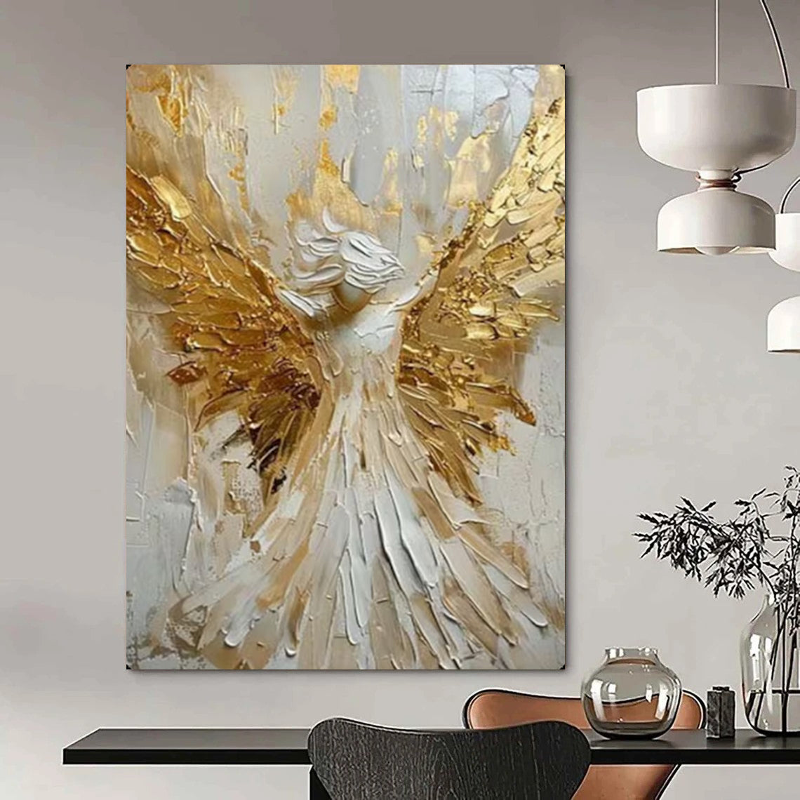 Hand-Painted Large-Scale Textured Abstract Wall Art for Bedroom & Retreat LargeART2135