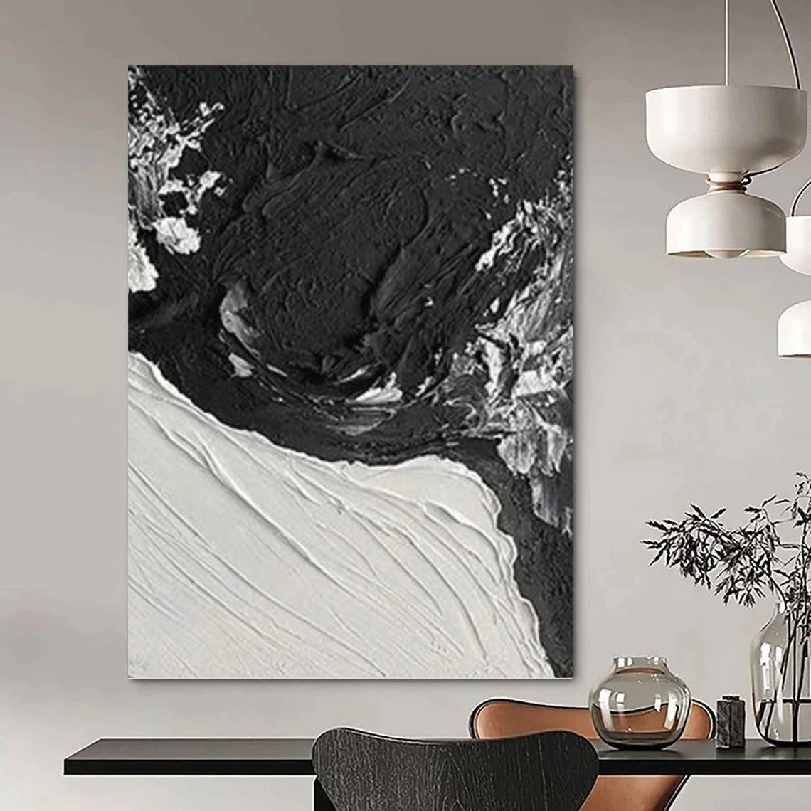 Vast Custom - Painted Textured Canvas Abstract for Bedroom & Hotel Lobby DKH1048