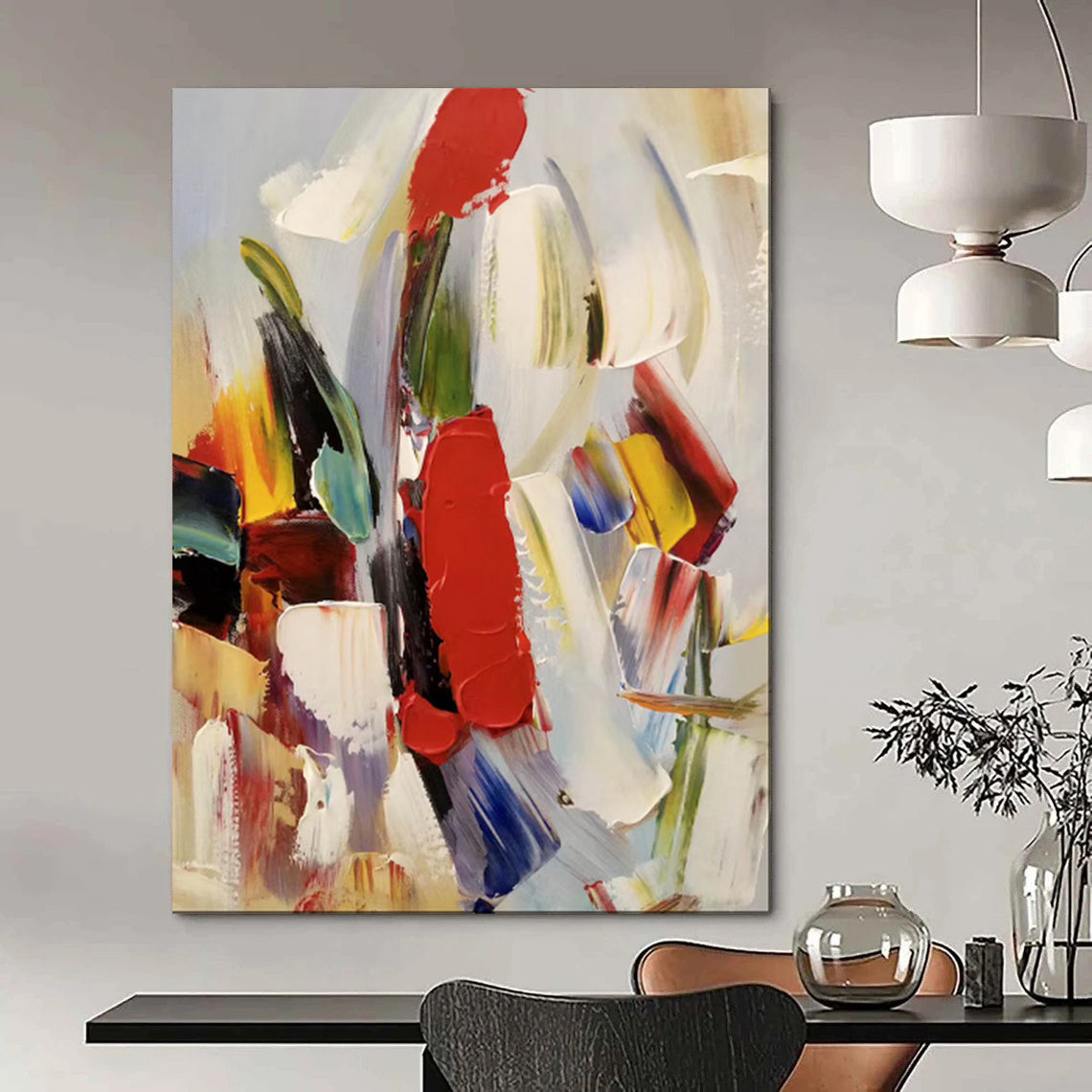 Tranquil & Soothing Hand-Painted Personalized Abstract Painting for Living Room & Entryway LargeART1955