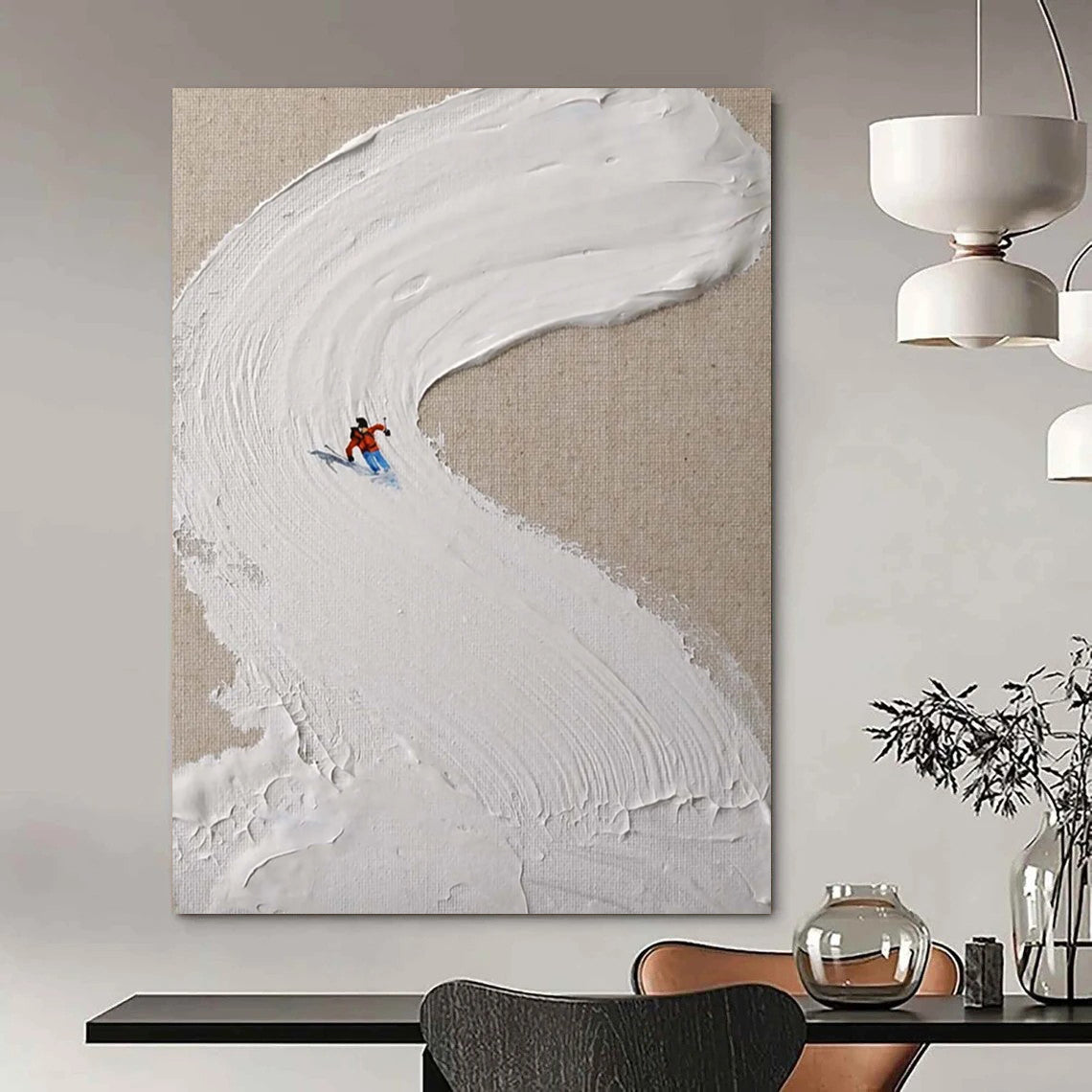 Handmade Big-Scale Abstract Art: Textured Wonders for Bar & Entryway DTP311