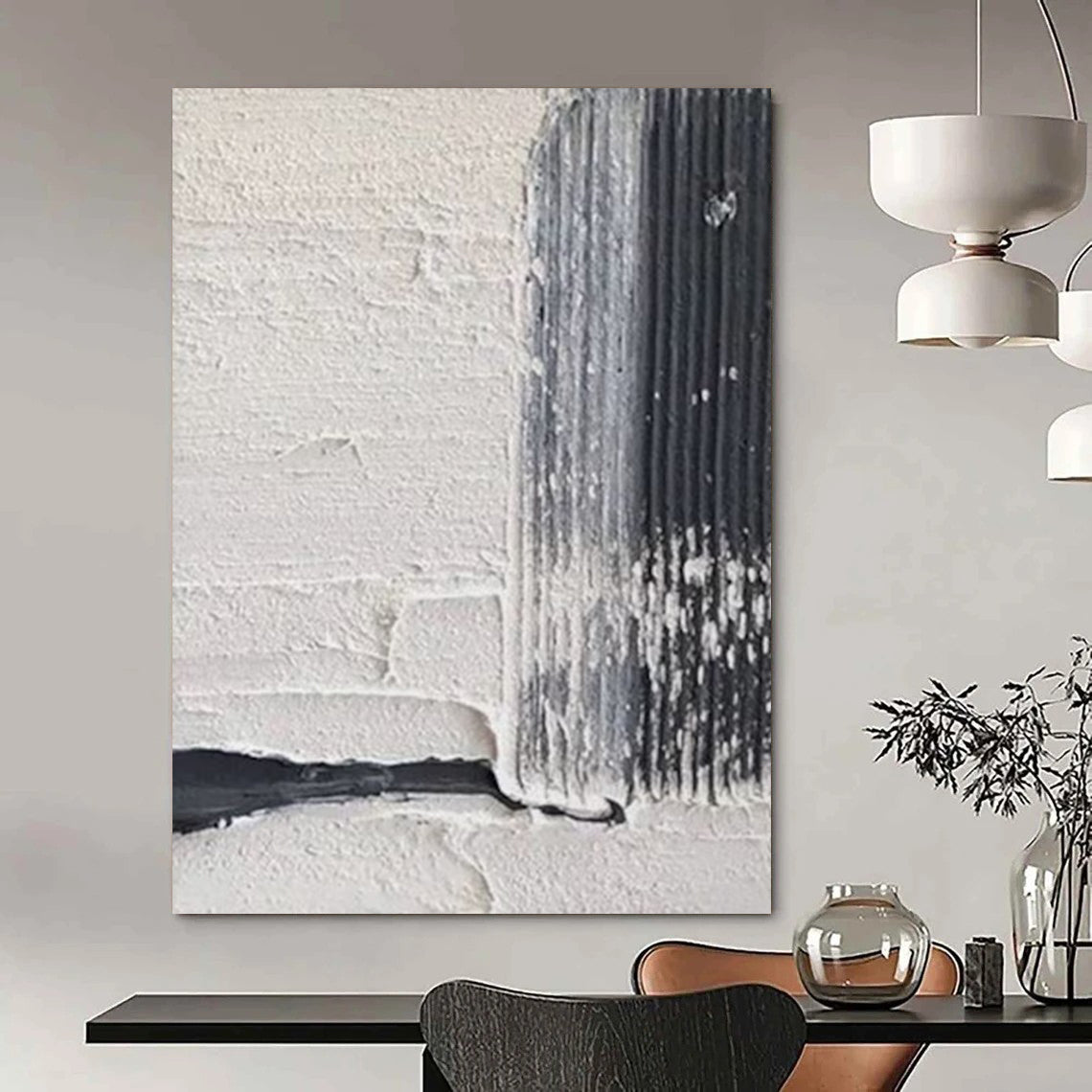 Veined Textures: Titanic Custom Abstract Canvas for Office and Entryway DTP147