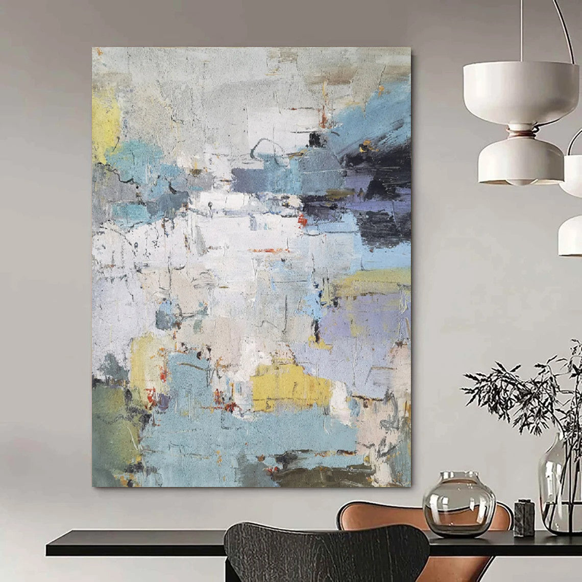 Custom Abstract Art: Large Dimensions, Textured Excellence for Dining Room & Hotel DTP312