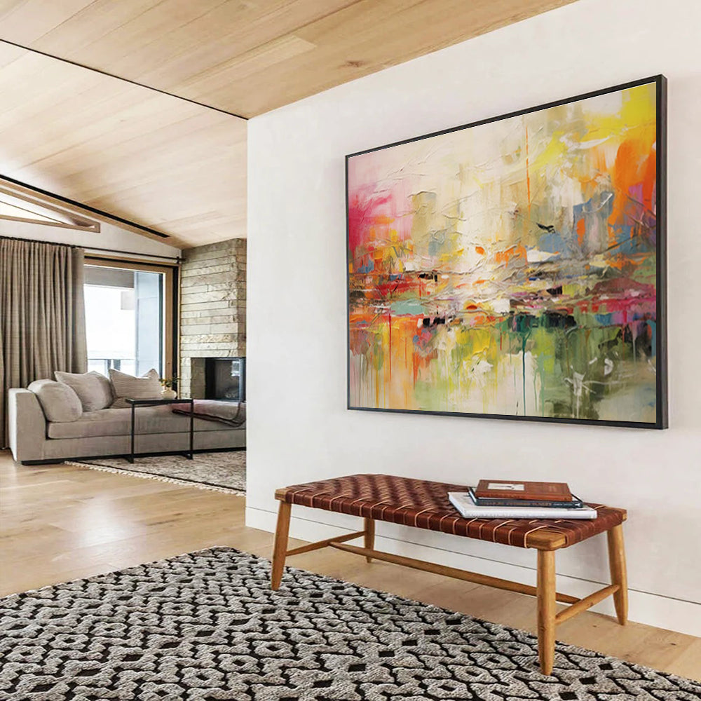 Massive Textured Hand - Painted Abstract Canvas for Artistic Emphasis DKH688
