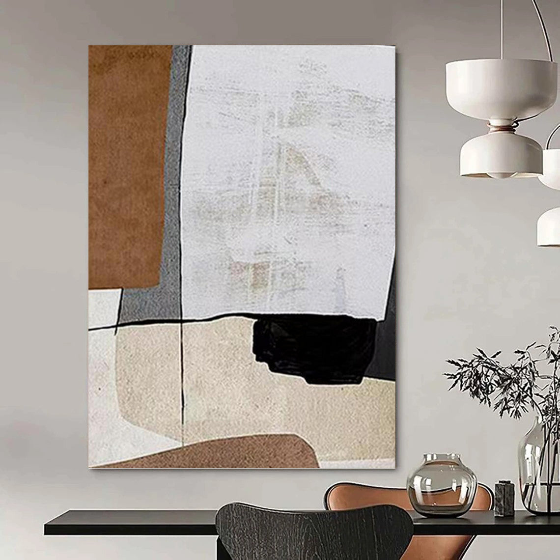 Mega - Format Hand - Painted Textured Custom Abstract Hymn, for Hotel and Bedroom DKH1520