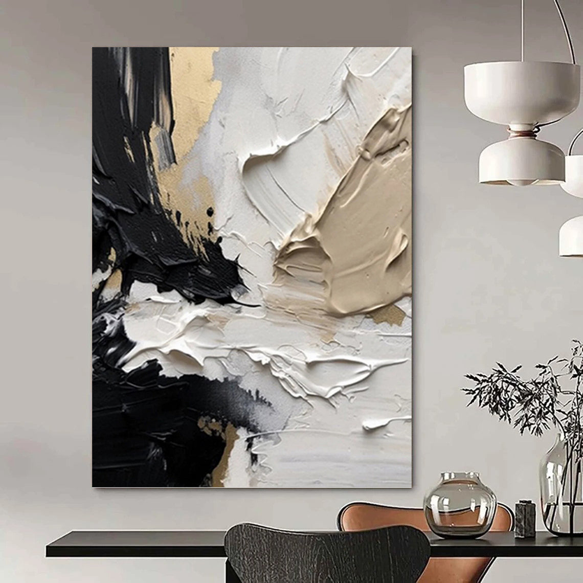 Colossal Custom - Textured Hand - Painted Abstract Canvas for Office & Bedroom DKH1025