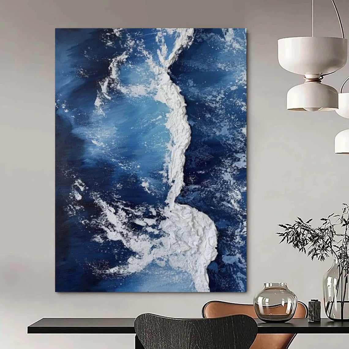 Hand-Painted Large Custom Abstract Art for Bedroom & Living Room DTP335