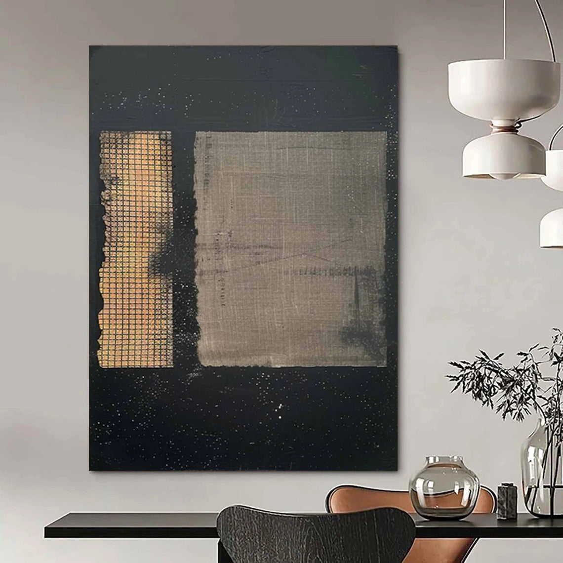 Hand-Painted Large Custom Abstract Paintings for Bar & Entryway DTP307