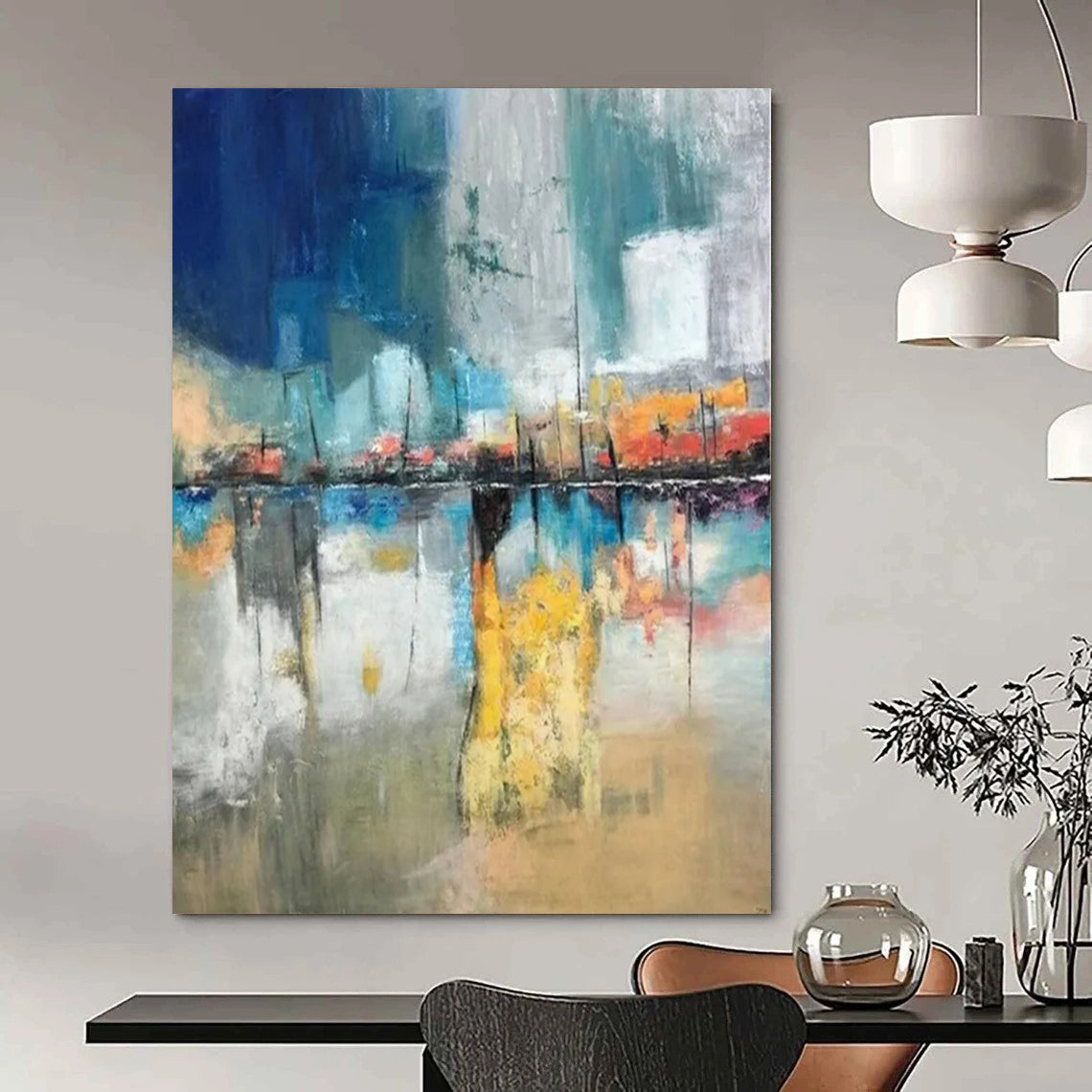 Monumental-Sized Hand-Painted Abstract Art for Entryway & Living Room LargeART2331