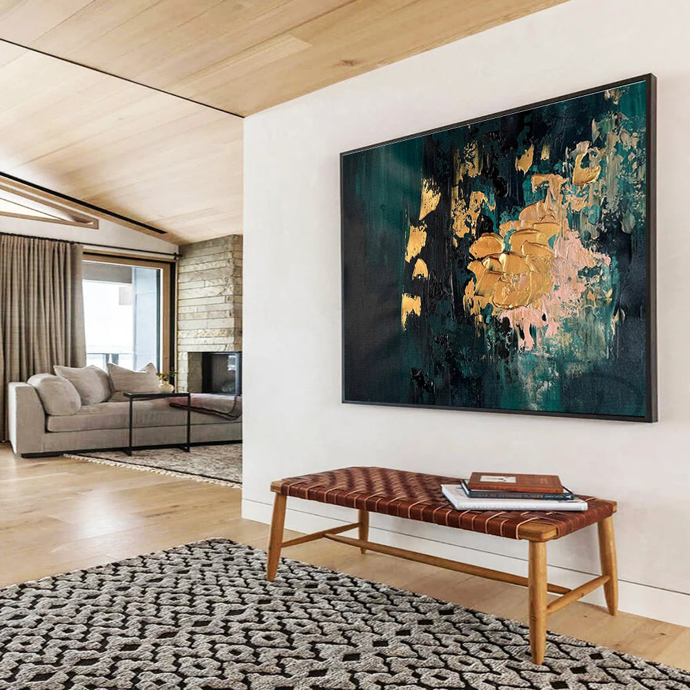 “Dynamic Reflections” Massive Abstract Painting for Entryway & Office DKH262