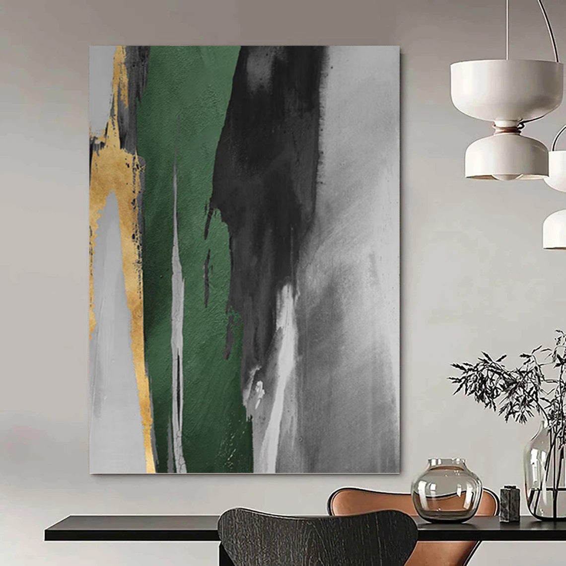 Gigantic Hand - Painted Textured Abstract Canvas for Dining Room & Hotel Lobby DKH1198