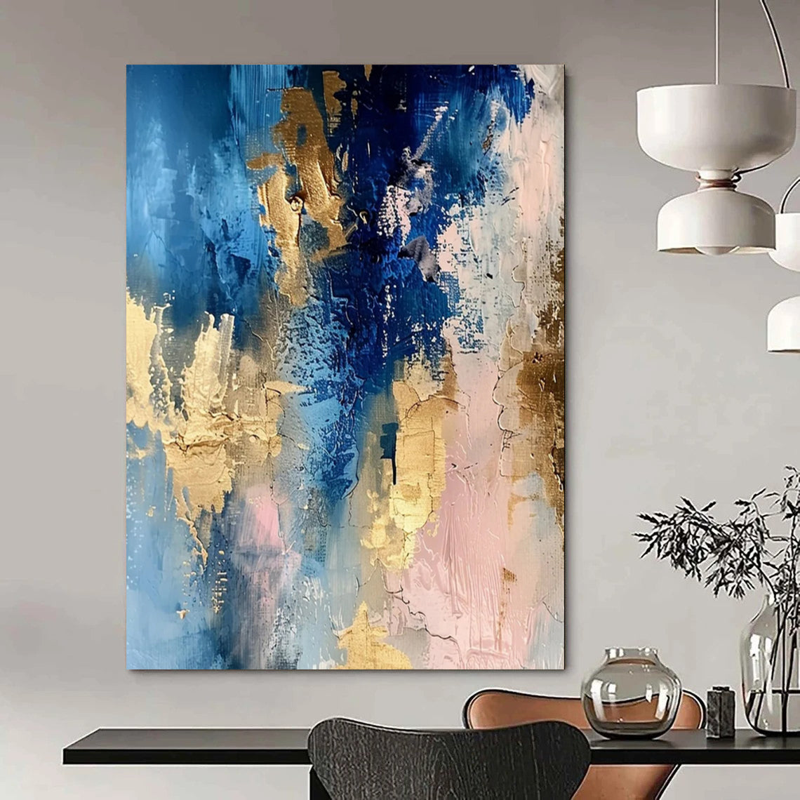 Colossal - Sized Hand - Painted Custom Abstract Gem for Entryway and Living Room DTP072