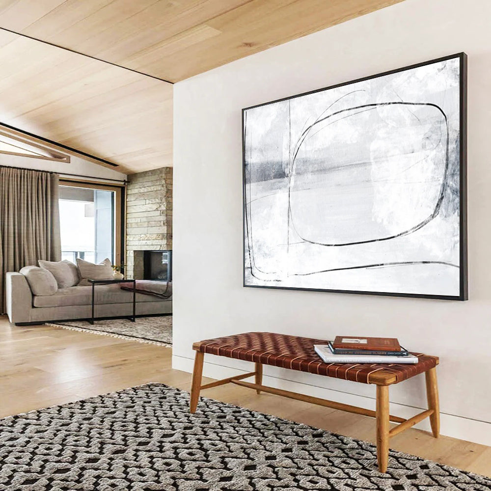 Minimalist Line Landscape - Oversized Calm Living Room Art DLZ140
