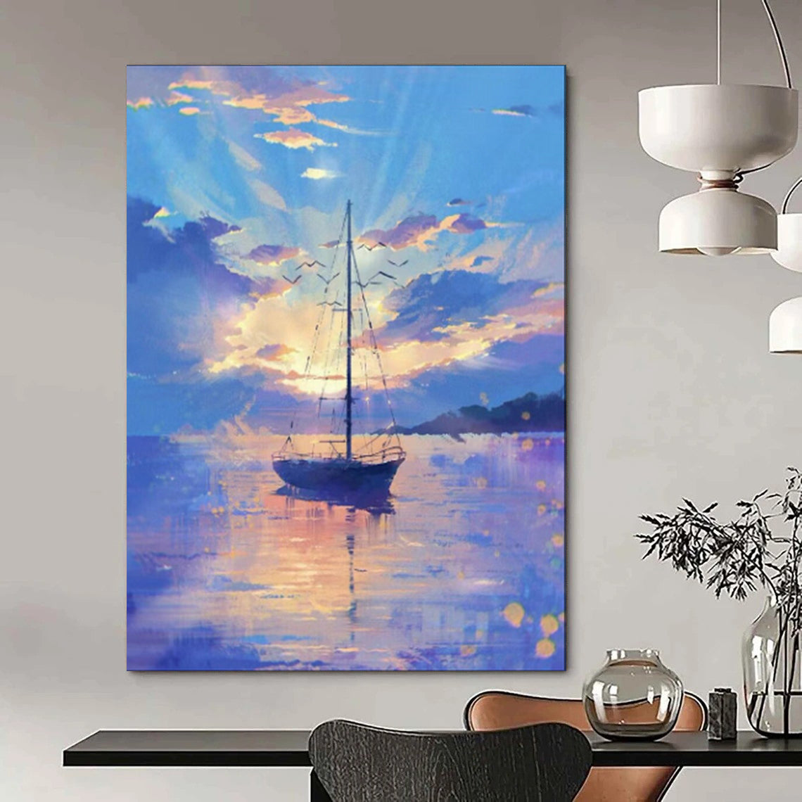 Hand-Painted Personalized Abstract Canvas for Entryway & Hotel LargeART1893