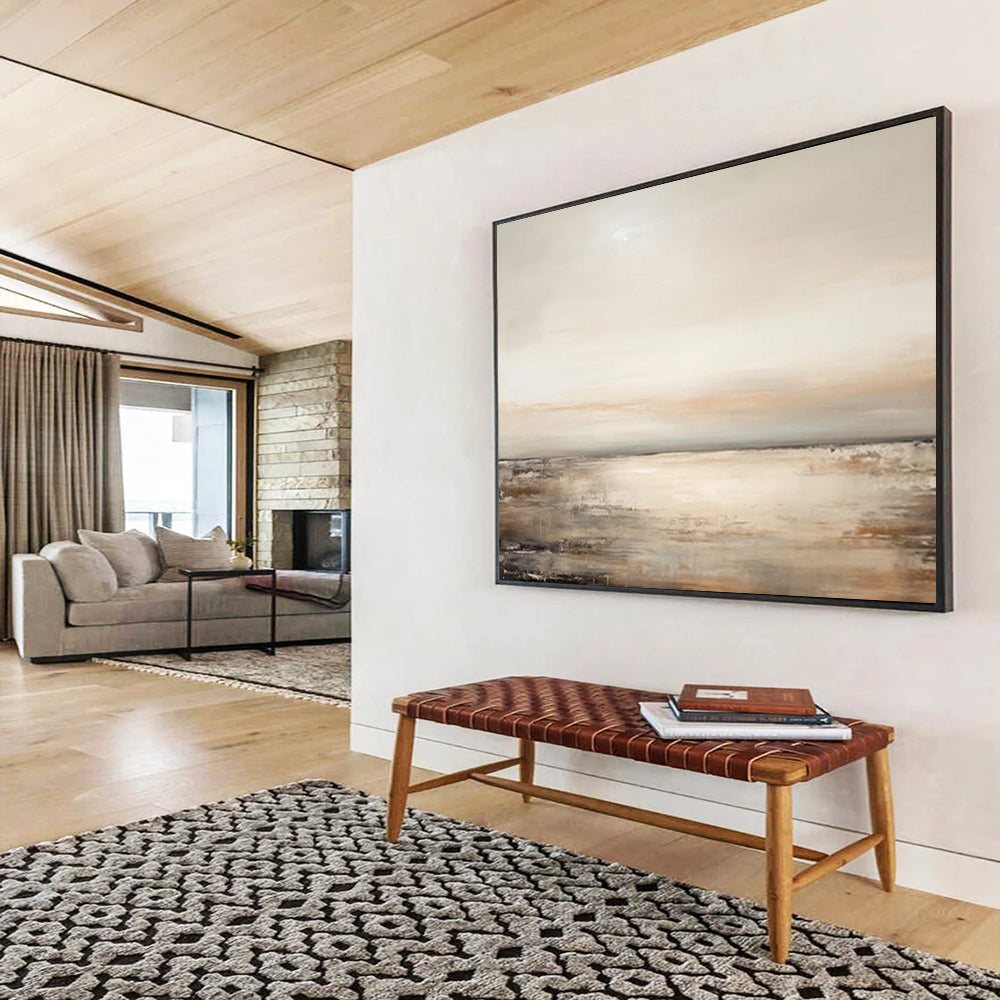 Neutral Coastal Sunset - Calm Bedroom Wall Art DLZ102