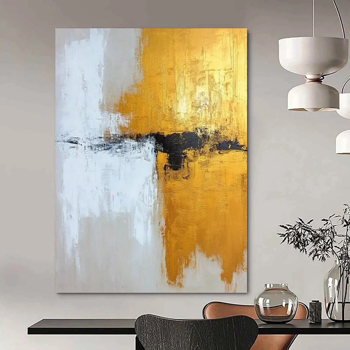 Monumental-Sized Hand-Painted Abstract Wall Art for Office & Dining Room LargeART2371