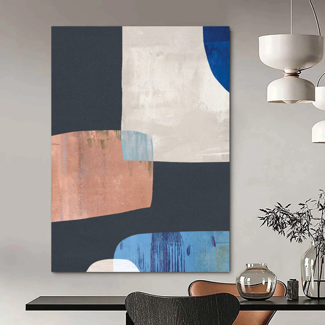 Large-Scale Custom Abstract Paintings: Hand-Painted, Textured Elegance DTP200