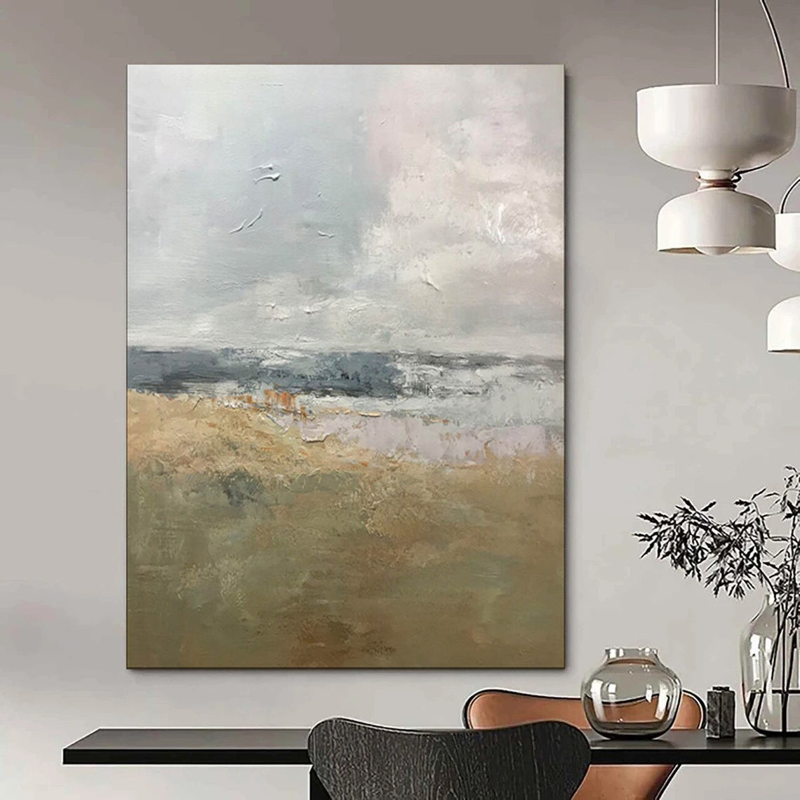 Radiant & Dazzling Oversized Custom Hand-Painted Abstract Painting for Bedroom & Hotel LargeART1956