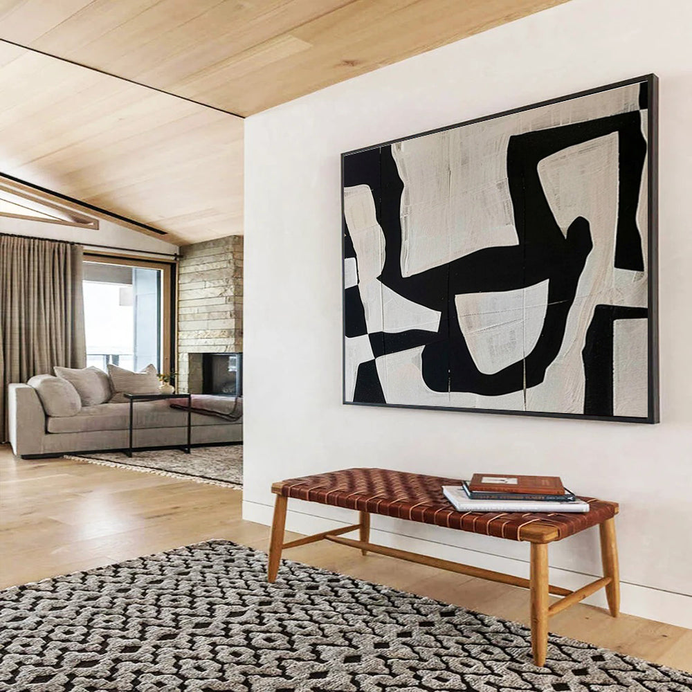 Hand - Painted Textured Large Abstract Work for Charming Interiors DKH745