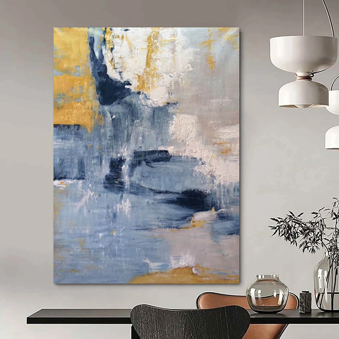 Large Custom Abstract Art: Hand-Painted Textures for Bar & Hotel DTP253