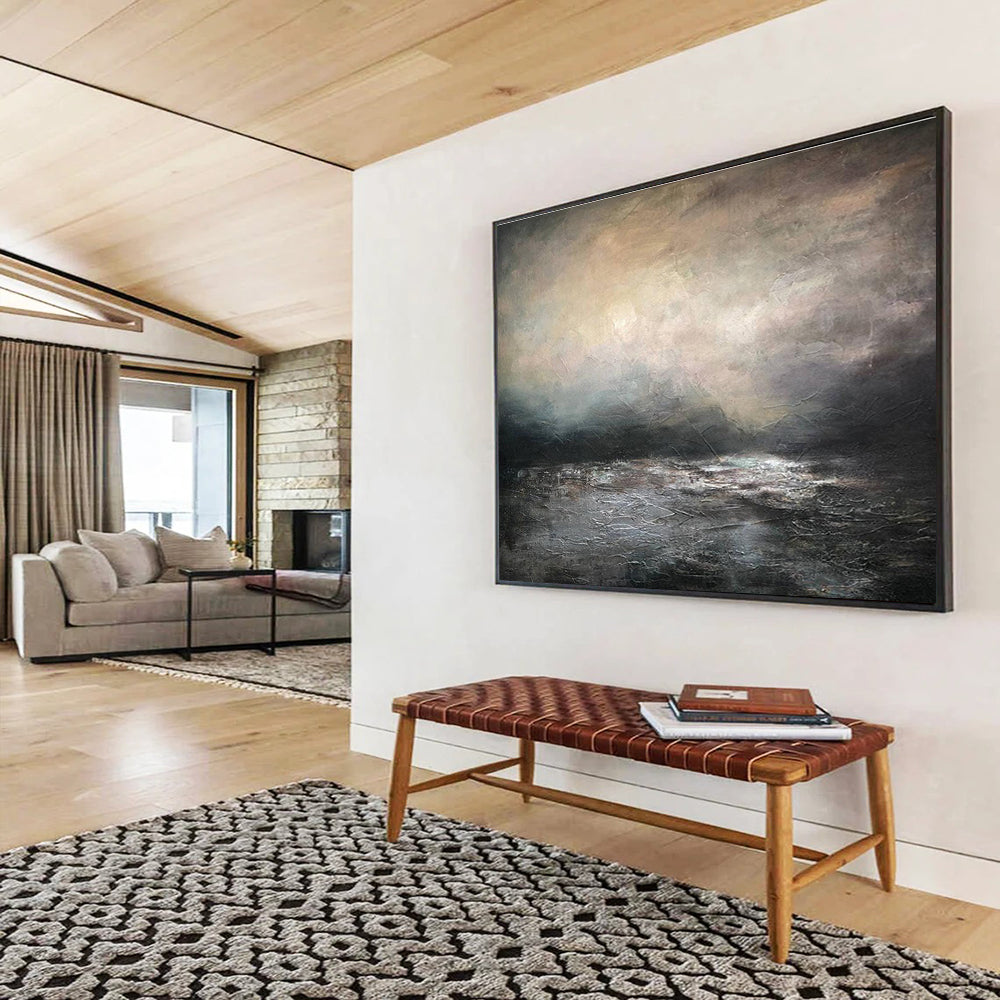 Hand - Crafted Large Textured Abstract Wall Mural for Elegant Touches DKH781