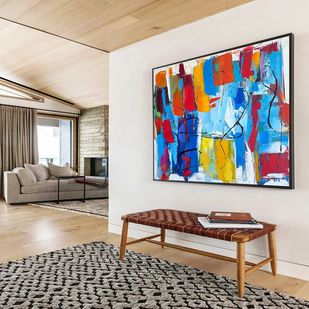 Breathtaking Hand - Painted Textured Abstract Wall Mural for Living Room & Bar DKH605