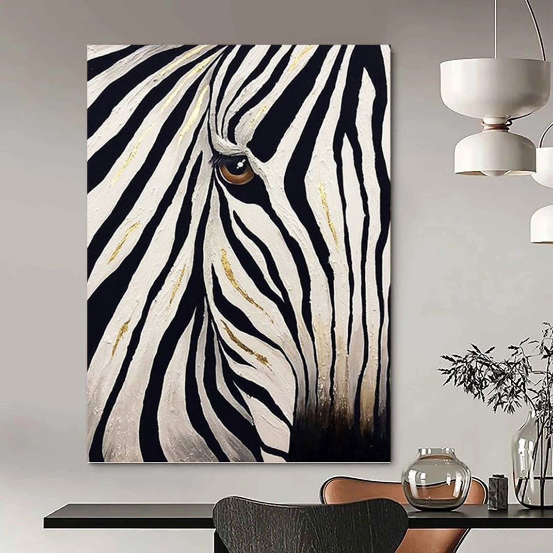 Large - Sized Reflective Hand - Painted Textured Abstract on Canvas for Office & Dining Room DKH1423