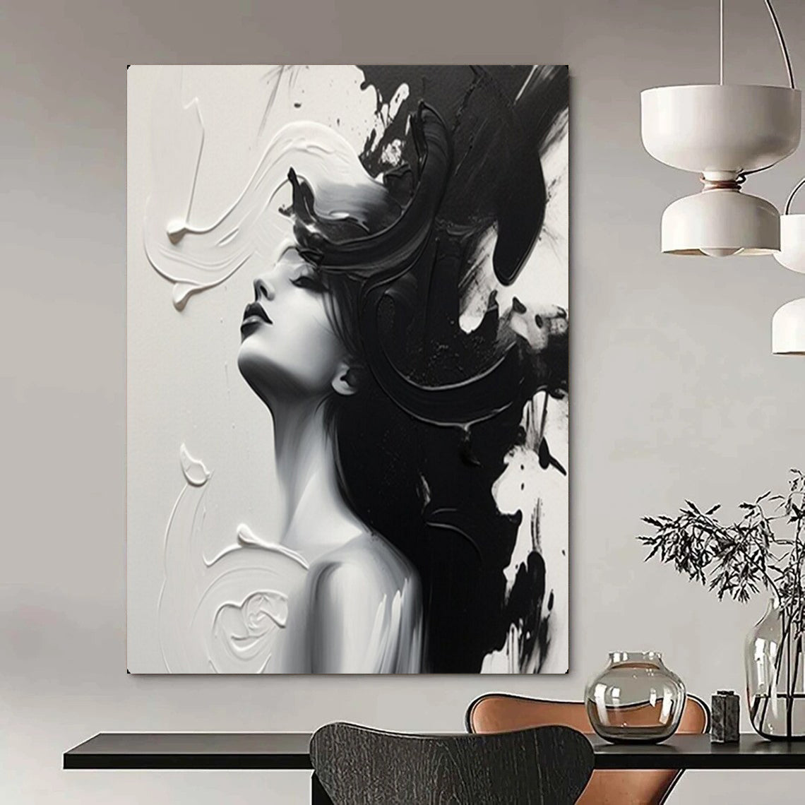 Hand-Painted Large-Scale Textured Abstract Wall Art for Dining Room & Library LargeART2143