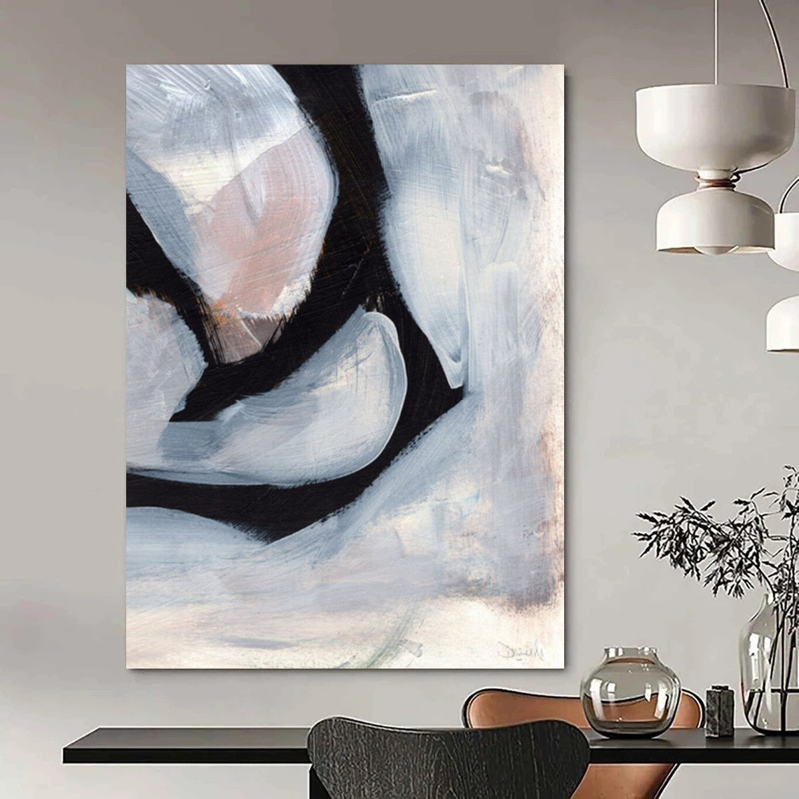 Custom Hand-Painted Abstract Artworks: Big Sizes & Textured Styles for Bar & Hotel DTP228