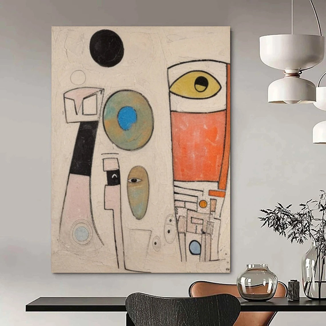 Vast - Proportioned Hand - Painted Custom Abstract Creation for Dining Room and Entryway DTP027