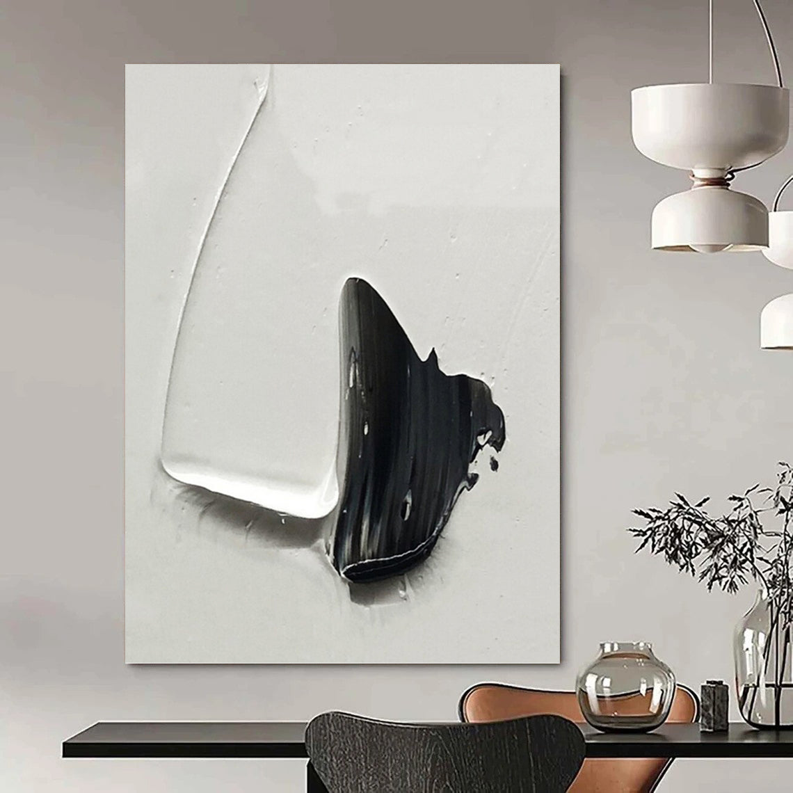 Vertical Hand - Painted Custom Abstract Gem for Living Room and Hotel DKH1671