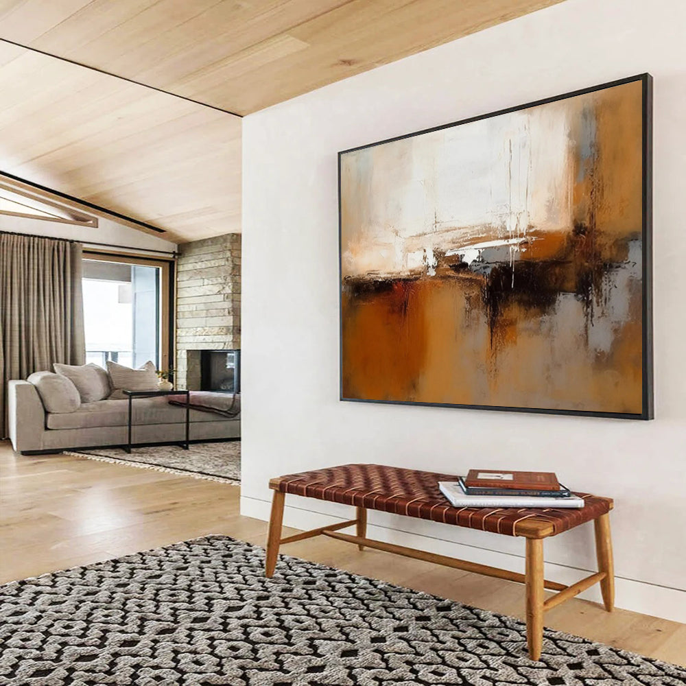 Oversized Hand-Painted Abstract Canvases for Bedroom & Dining Room LargeART1506