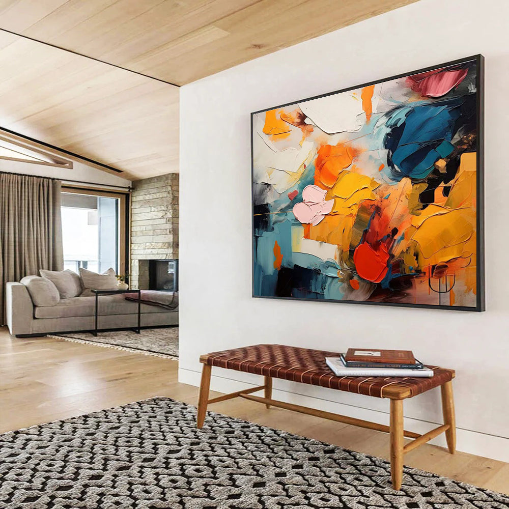 Elevating Original Vast Textured Handmade Abstract Wall Mural for Artistic Enhancement DKH831