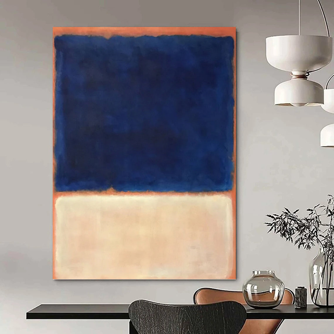 Extended - Sized Vertical Hand - Painted Textured Custom Abstract Saga (with Foliage Textures) for Bar and Hallway DKH1622