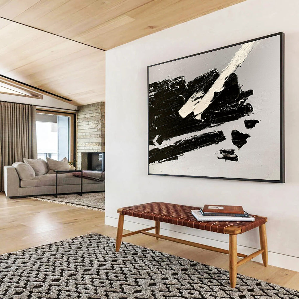 “Elemental Fusion” Oversized Abstract Art for Office & Dining Room DKH284
