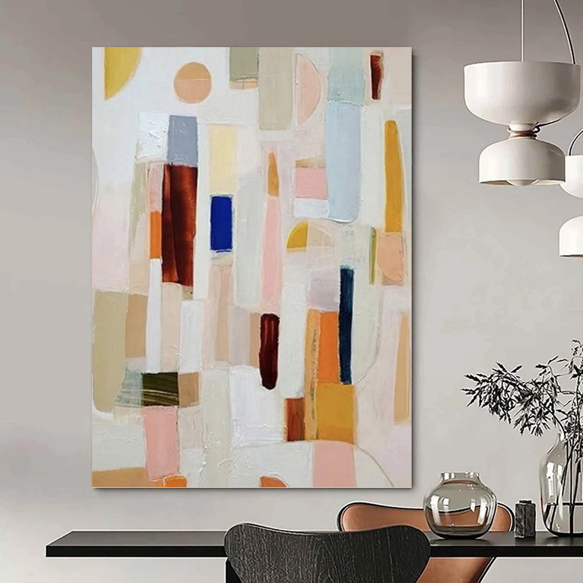 Striking Custom - Rendered Textured Canvas Abstract for Hallway & Bar DKH1069