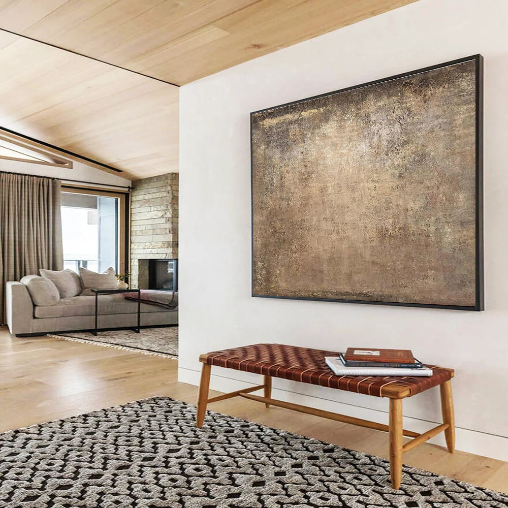 Stunning Hand - Painted Textured Abstract Mural for Bedroom & Dining Room DKH599