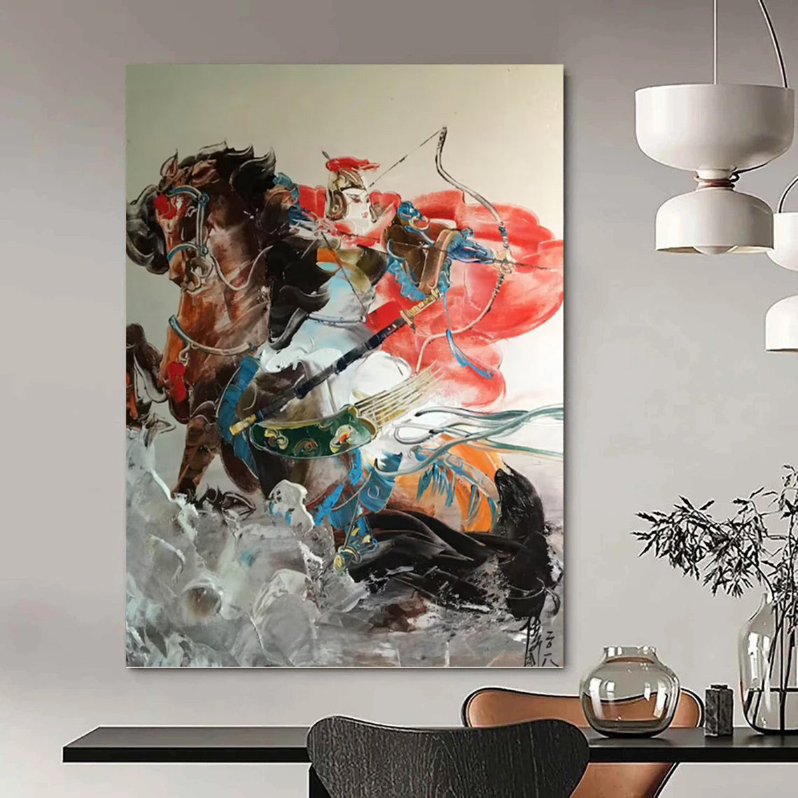 Colossal Vertical Hand - Painted Custom Abstract Enigma (with Lava Textures) for Dining Room and Hotel DKH1589