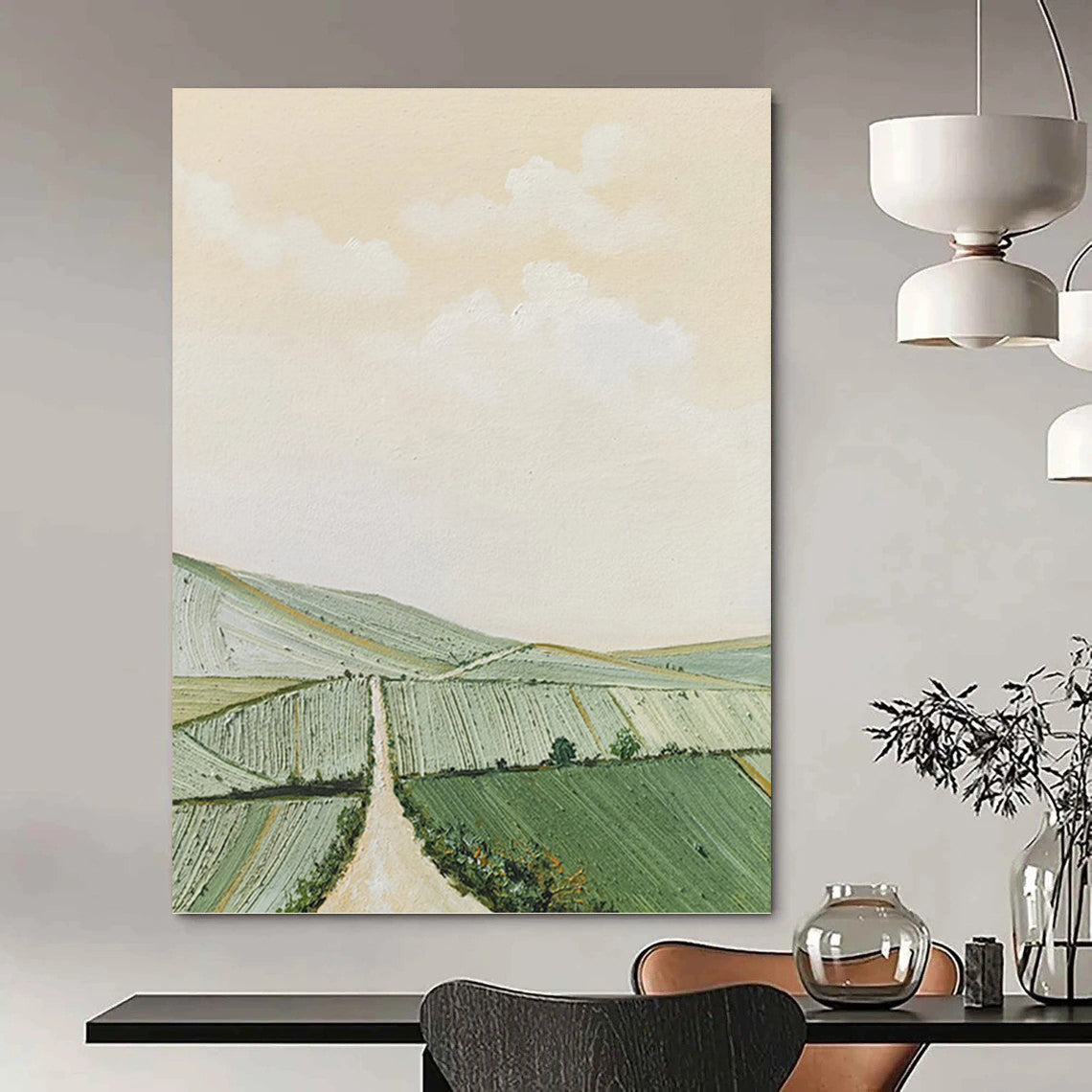 Large - Format Hand - Painted Textured Custom Abstract Work, for Decorating Bar and Office DKH1449