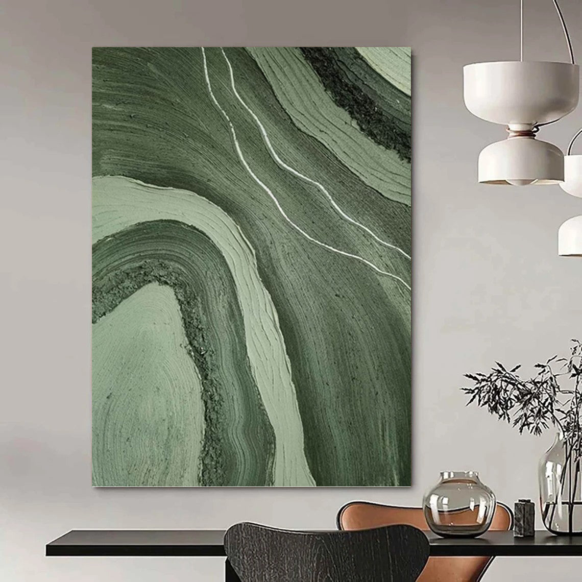 Immense - Format Hand - Painted Custom Abstract Work (with Intricate Textures), for Dining Room and Hallway DKH1484