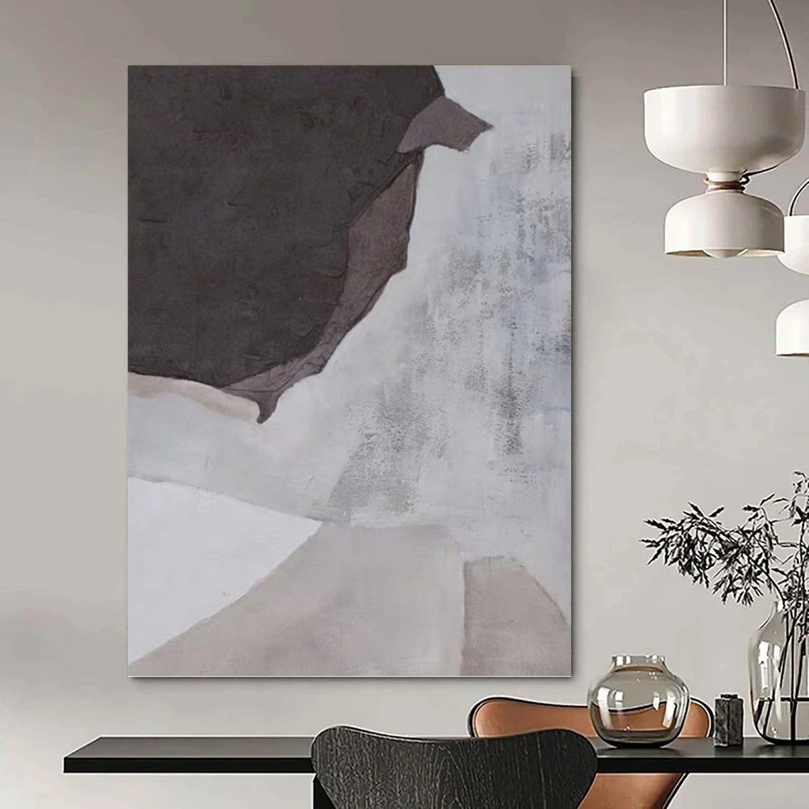 Colossal Hand - Painted Textured Abstract Canvas for Hotel & Entryway DKH1182