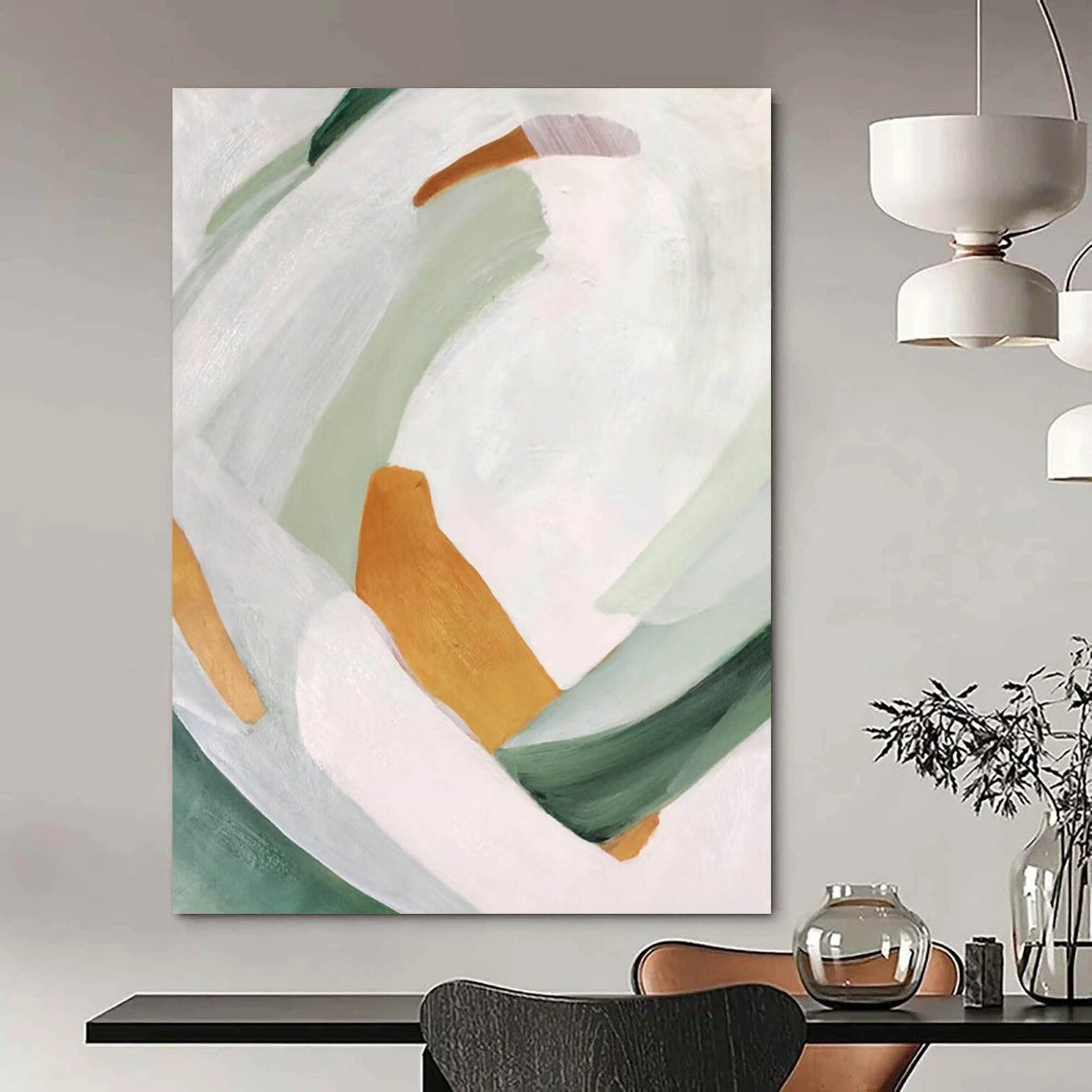 Custom Hand-Painted Abstract Artworks: Big Sizes & Textured Styles for Bar & Hotel DTP257